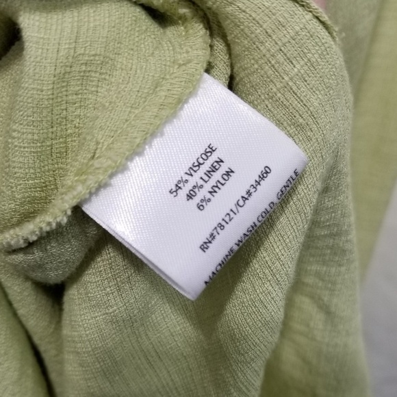 Eileen Fisher light green linen tunic top oversized button down size Medium - Picture 5 of 6